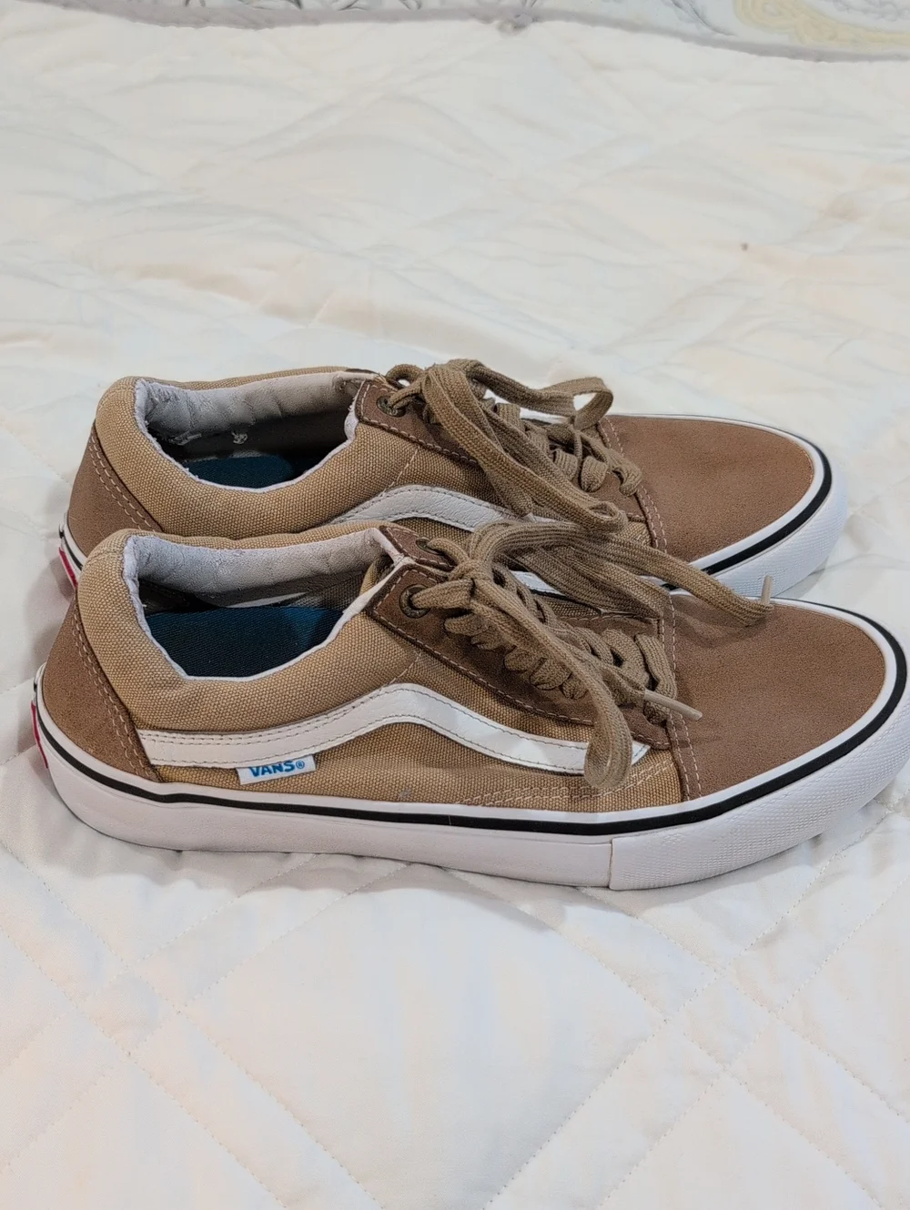 Vans Tan Old Skool Low-Top Sneakers with White Sidestripe